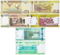 Комплект банкнот Судана, состояние UNC (без обращения), 2006-2017 г. в
