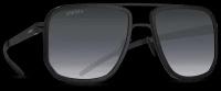 Титановые солнцезащитные очки GRESSO Roland - квадратные / серые фотохромные / кант черный