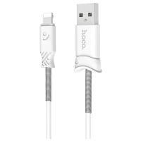 Кабель USB HOCO X24 Pisces USB - Lightning, 2.4А, 1 м, белый
