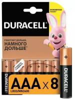 Duracell Батарейка алкалиновая AAA LR03/MN2400 Basic 1.5v (блистер 8 шт.)