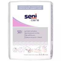 SENI CARE Рукавицы для мытья с водонепроницаемой пленкой, 50 шт./уп