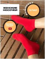 Носки Годовой запас носков, 5 пар, размер 25 (39-41), красный