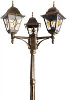 Arte Lamp Садово-парковый светильник Berlin A1017PA-3BN, E27, 225 Вт, цвет арматуры: коричневый, цвет плафона белый