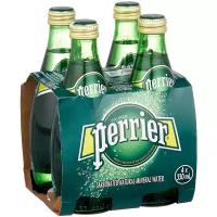 Минеральная вода Perrier газированная, стекло, без вкуса, 4 шт. по 0.33 л