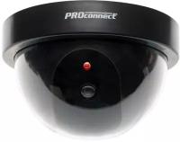 Купольный внутренний муляж камеры видеонаблюдения PROconnect с красным светодиодом и наклейкой