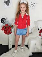 Куртка для девочек, демисезон/лето, размер 142, красный