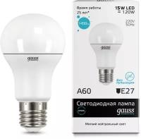 Лампа Gauss LED Elementary A60 15W цоколь E27 4100K нейтральный белый