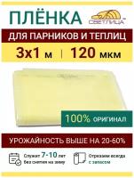 Пленка прозрачная парниковая многолетняя Светлица 120 мкм, отрез 3х1 м, укрывной материал для теплицы парника и садовых растений, чехол на парник