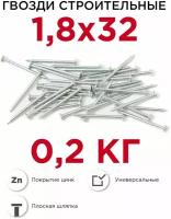 Гвозди строительные Профикреп оцинкованные 1,8 х 32 мм, 0,2 кг