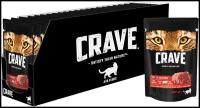 Корм консервированный полнорационный CRAVE для взрослых кошек с Говядиной, 70г х 30 штук в упаковке