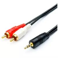 Аудио-видео шнур (ATCOM (АТ7397) кабель Audio DC3.5 - > 2RCA mini-Jack(M) - > 2 тюльпана (M) 1,5 м (10))