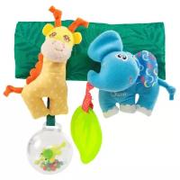 Подвесная игрушка Chicco Жираф и слоник, разноцветный