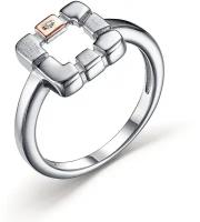 Серебряное кольцо Алькор с золотой накладкой и бриллиантом 01-3108/000Б-00