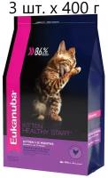 Сухой корм для котят Eukanuba Kitten Healthy start, с курицей, 3 шт. х 400 г