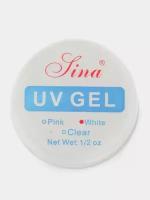 Гель для наращивания Lina UV gel White, 15 мл, белый