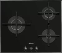 Газовая варочная панель Smeg PV163B3, 60 см, стекло Deep Black (чёрное), скошенный край