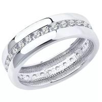 Обручальное кольцо из серебра с фианитами 94110026 17