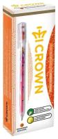 CROWN Набор гелевых ручек Glitter Metal Jell с блестками, 1.0 мм, оранжевый цвет чернил, 12 шт