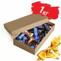 Подарочный набор Minis ассорти 1 кг батончиков Mars Snickers Bounty Twix MilkyWay Nesquik