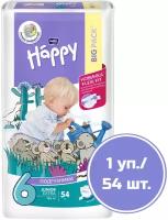 Bella Baby Happy подгузники junior extra 6 (16+ кг), 54 шт., белый