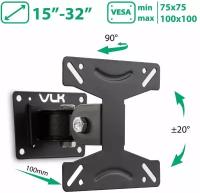 Кронштейн для телевизора на стену / крепление наклонно-поворотное VLK TRENTO-102 / до 32 дюймов / vesa 100x100