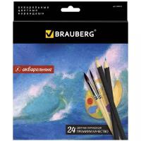 BRAUBERG Карандаши цветные акварельные Artist line 24 цвета (180570), 24 шт