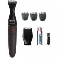 Триммеры Philips Триммер Philips MG1100/16, для бороды, 1-5 мм, 1хАА (не в комплекте), чёрный