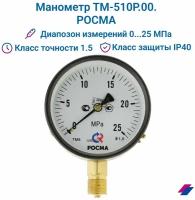 Манометр показывающий технический ТМ-510Р.00(0-25,0MПa)M20x1,5.1,5