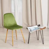 Стул BREEZE (mod. 4724) / 1 шт. в упаковке (19 610) TetChair вельвет/металл, 44 х 53 х 87 см, Green (зеленый) HLR54 / натуральный