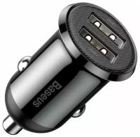Автомобильное зарядное устройство Baseus Grain Pro Car Charger (CCALLP-01), Dual USB, 4.8A, черный