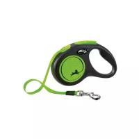 Поводок-рулетка Flexi New Neon S Tape 5 m 15 kg, green