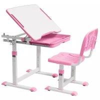 Комплект Cubby детская растущая парта трансформер для школьника и стул Sorpresa 67x47 см розовый