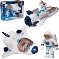 Игровой набор Junfa Шаттл космический с фигуркой космонавта, со светом и звуком, MW7781