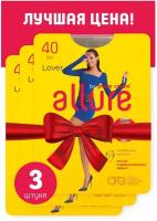 Колготки ALLURE Lover, 40 den, 3 шт., размер 3, бежевый