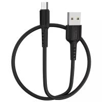 Кабель Borofone USB - microUSB Easy (BX16), 1 м, 1 шт., черный