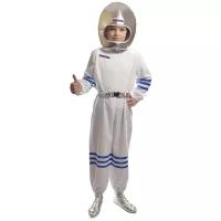 Костюм космонавта белый детский p0120 (комбинезон, пояс, шлем), 134-140 см