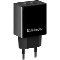 Сетевой адаптер DefenderUPA-22 черный, 2xUSB, 2.1А