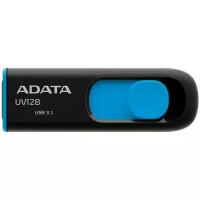 Флешка ADATA DashDrive UV128 256 ГБ, 1 шт., черный/синий