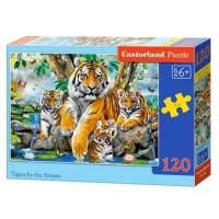 Пазл Castorland Puzzle Тигры у ручья 120 деталей 32х23см В-13517 6+