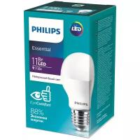 Лампа светодиодная Philips Essential LED, E27, A60, 11 Вт, 4000 К