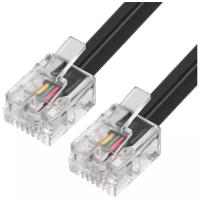 Greenconnect Телефонный шнур удлинитель для аппарата 2.0m GCR-TP6P4C2-2.0m, 6P4C (джек 6p4c - jack 6p4c) черный