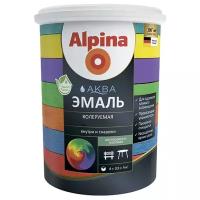 Эмаль акриловая (АК) Alpina Аква Эмаль шелковисто-матовая База 1 белая 0.9 л