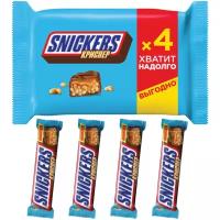 Snickers Криспер шоколадный батончик, пачка 4шт по 40г