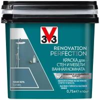 Краска V33 RENOVATION PERFECTION 119710, для стен и мебели ванной комнаты, ниагара, 0,75л