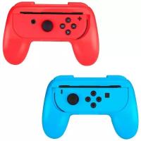 Dobe Чехол-держатель для контроллера Joy-Con консоли Nintendo Switch (TNS-851) красный/голубой