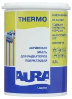 Эмаль для радиаторов Aura Luxpro Thermo база А белая полуматовая акриловая 0,9 л