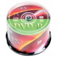 Диски DVD+R VS 4,7 Gb 16x, комплект 50 шт., Cake Box, VSDVDPRCB5001