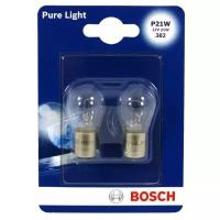 Лампа автомобильная накаливания Bosch Pure Light 1987301017 P21W 12V 21W BA15s 2 шт