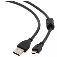 Кабель USB 2.0, AM/miniBM 5P, экран, ферритовое кольцо, 1,8 м, черный, Cablexpert