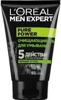 Гель для умывания Loreal Paris Men Expert Pure Power Черный Уголь 100мл